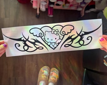 Cute Kitty Tramp Stamp Decal | Heart Tramp Stamp | Cute Car Decal | Cute Car Sticker | Opal Vinyl Decal | Cute Car Vinyl Decal | Kawaii