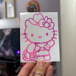 Cowgirl Kitty Decal | Kitty Cowgirl | Cute Car Decal | Cute Car Sticker | Girly Vinyl Decal | Cute Car Vinyl Decal | Kawaii Car Decals