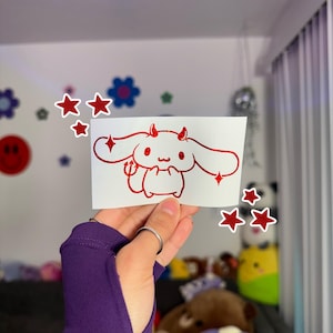 Adesivo Cinna Devil Cutie Peeker / Adesivo per auto carino / Adesivo per paraurti carino / Accessori per auto carini / Decalcomanie per auto carine / Decalcomania per auto kawaii