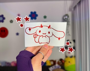 Cinna Devil Cutie Peeker Decal | Cute Car Sticker | Cute Bumper Sticker | Cute Car Accessories | Cute Car Decals | Kawaii Car Decal