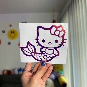 Mermaid Kitty Decal | Mermaid Kitty | Cute Car Decal | Cute Car Sticker | Girly Vinyl Decal | Cute Car Vinyl Decal | Kawaii Girly Decals
