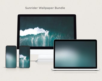Sunrider Ocean Wallpaper Bundle / Fondo de pantalla de iPhone / Fondo de escritorio / Fondo de pantalla del océano / Degradado azul