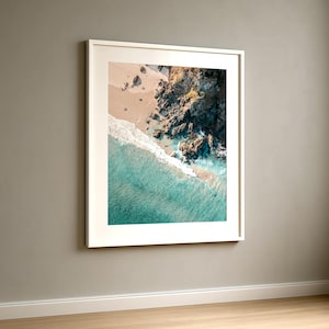 Aerial Beach Print | Byron Bay Ocean Wall Art | Wategos Beach Photography | Coastal Decor | Beach House Poster | Australia Landscape Print