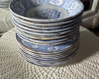 Ridgways Ironstone, Oriental Pattern, Bread & Butter Plates and Fruit Bowls
