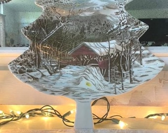 Johnson Brothers Friendly Village Holiday Tidbit Tree Tray, Sugar Bowls, Bread Plates, Mugs, Saucers, Teapot