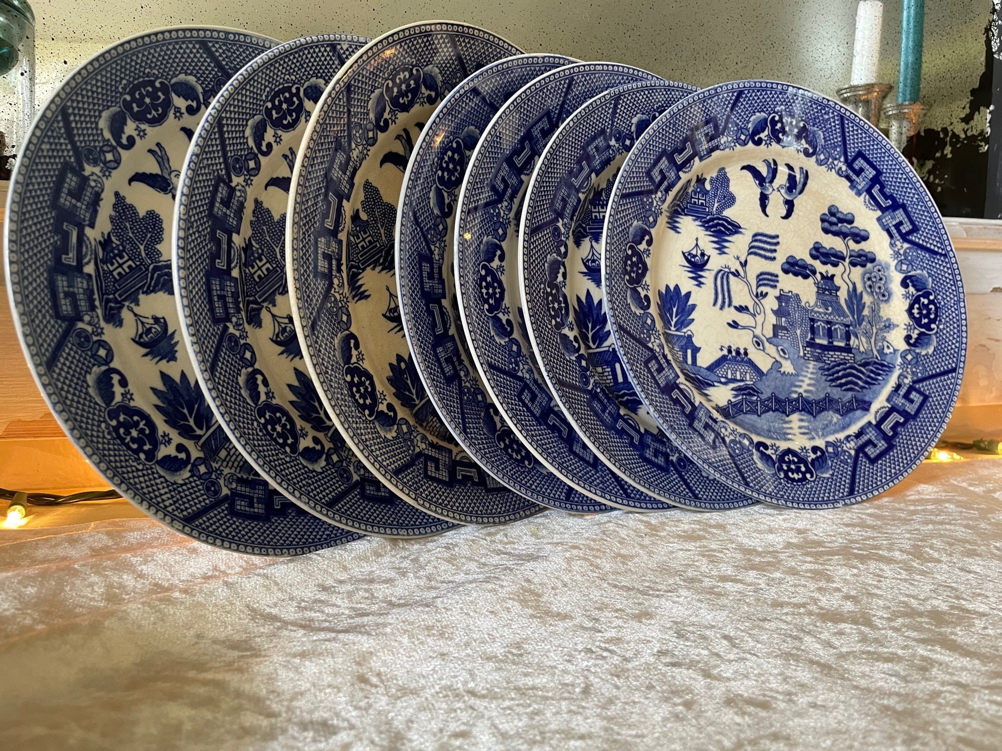  blue willow希少大オーバル皿 Antique Blue Willow China: Collectible Plates, Bowls, Saucers - Etsy