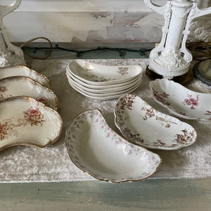 Platos de hueso de hierro vintage Mismatch, Johnson Brothers, E.E.C Co, Leighton, Maddock, Homer Laughlin, Cottagecore, estilo rústico, joyería, bandeja
