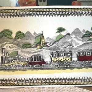 Vintage 1950s Portland Pottery Railway Tray: England Transferware
