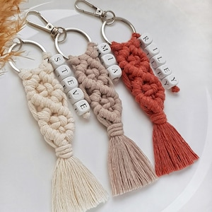 Macrame Keychain With Name | Custom Name Macrame Keychain | Bachelorette Gifts|Personalized Gifts | Beaded Name Keychain | Gift For Her
