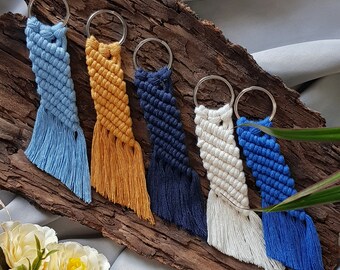 Boho Macrame Llavero, Regalo personalizado, Regalo de boda, Regalo de cumpleaños, Personalizado, Accesorio, Regalo hecho a mano, Regalo de ducha de bebé para ella