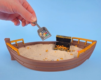Mini Pirate Ship Sandbox Zen Garden with Treasure Chest