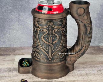 Druid Snake Dice Tower Mug Cozy - Tabletop RPG Board Game Accessory