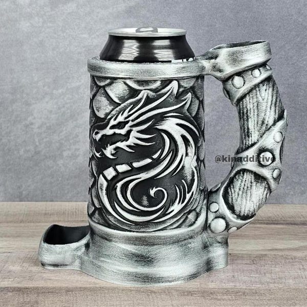 Dragon Dice Tower Mug Can Koozie: Tabletop RPG Accessory