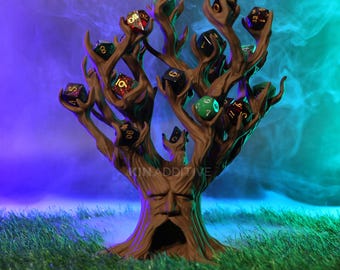 Treant Tumble Tree Dice & Crystal Display and Roller: Holds 21 Dice or Crystals