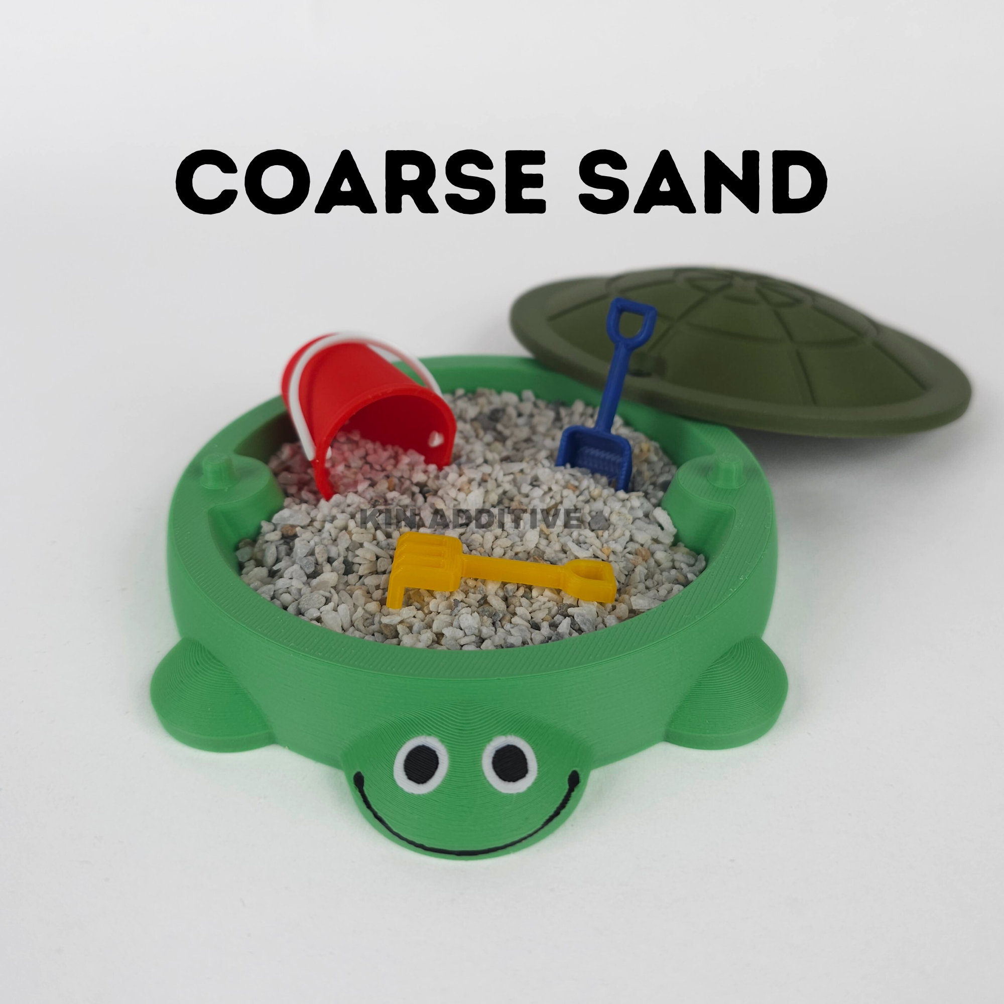 Mini Turtle Sandbox with Sand & Mini Tools - Sensory Zen Garden, 90s Nostalgia, 90s Toys, Office Decor, 4.5&quot; Small Size