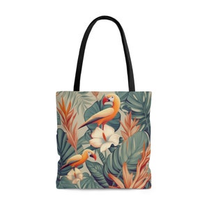 Parrot's Winter Fireside LT0111023CL Quilted Tote Bag