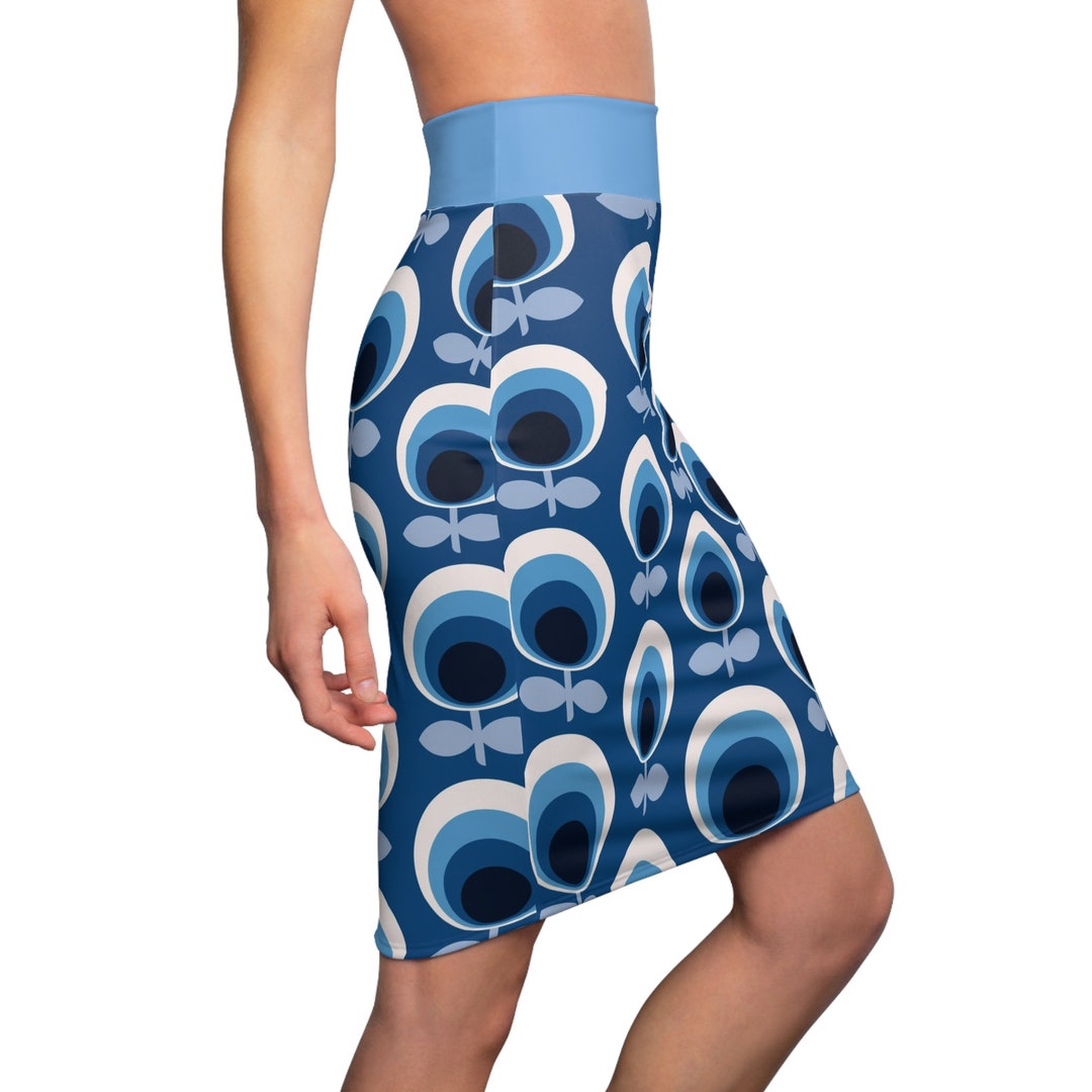 RETRO Women Dress | 60's Fashion | Vintage Look | Blue Flowers - Etsy