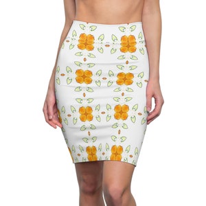 RETRO Women Pencil Skirt, 60&#39;s Fashion, Vintage Look, Retro Style Clothing, Cool skirt for women, Flower design skirt, Professional clothing