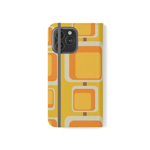 RETRO Style Flip Brieftasche Handyhülle für Iphone und Samsung Galaxy, I love 60's Design, Retro trendiges Muster, Handyschutz, Kunstleder