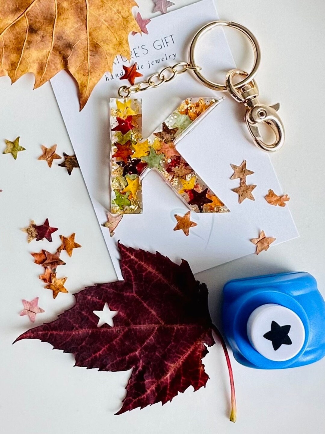 Personalized Initial Keychain for Women, New Car Custom Gift, Dried ...