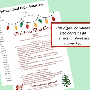 Christmas Mad Gab Bundle; Christmas Printable Party Game; Fun Group ...