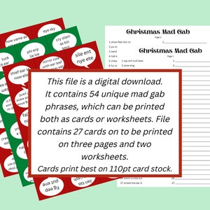 Christmas Mad Gab Bundle; Christmas Printable Party Game; Fun Group ...