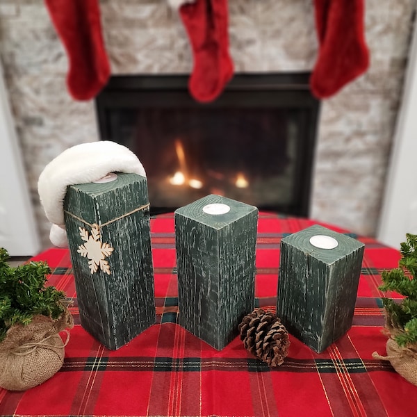 4x4 Wood Candle Holder Etsy
