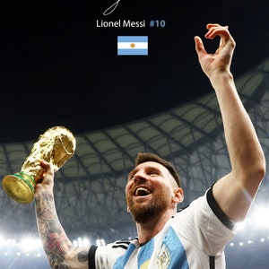 Lionel Messi Argentina World Champion Photo Limited Signature Edition  Custom Frame