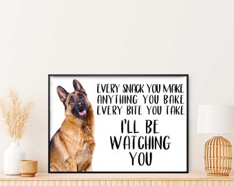 I'll be watching you Every time Quote & Dog Wall Canvas Home decor Gift Unframed High Quality Product