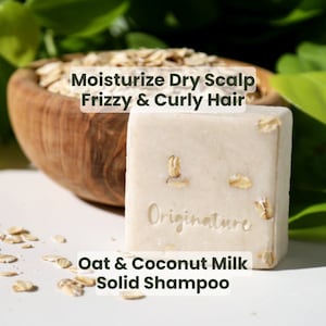 Solid Shampoo Bar Dry Hair with Oatmeal & Coconut Milk Repair Damaged Hair Solid Bar Shampoo Curly Hair Moisturizing Shampoo Soap Free