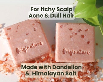 Itchy Scalp Mild Flaky Hair Shampoo Bar With Himalayan Salt Shampoo Bar for Scalp Acne Dandruff Shampoo Damaded Hair Bar Shampoo Natural