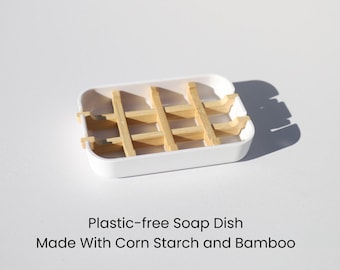 Plastic-free Soap Dish Soap Case Shampoo Bar Holder Eco-Friendly Soap Tray Made With Corn Starch Soap Box Self-draining Soap Container
