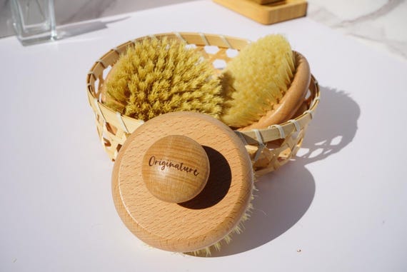 Dry Brush 100% Natural Sisal Fiber Wooden Dry Body Brush Exfoliating Brush Vegan Dry Brush Bodycare Plant-based Dry Brushing Smooth Skin