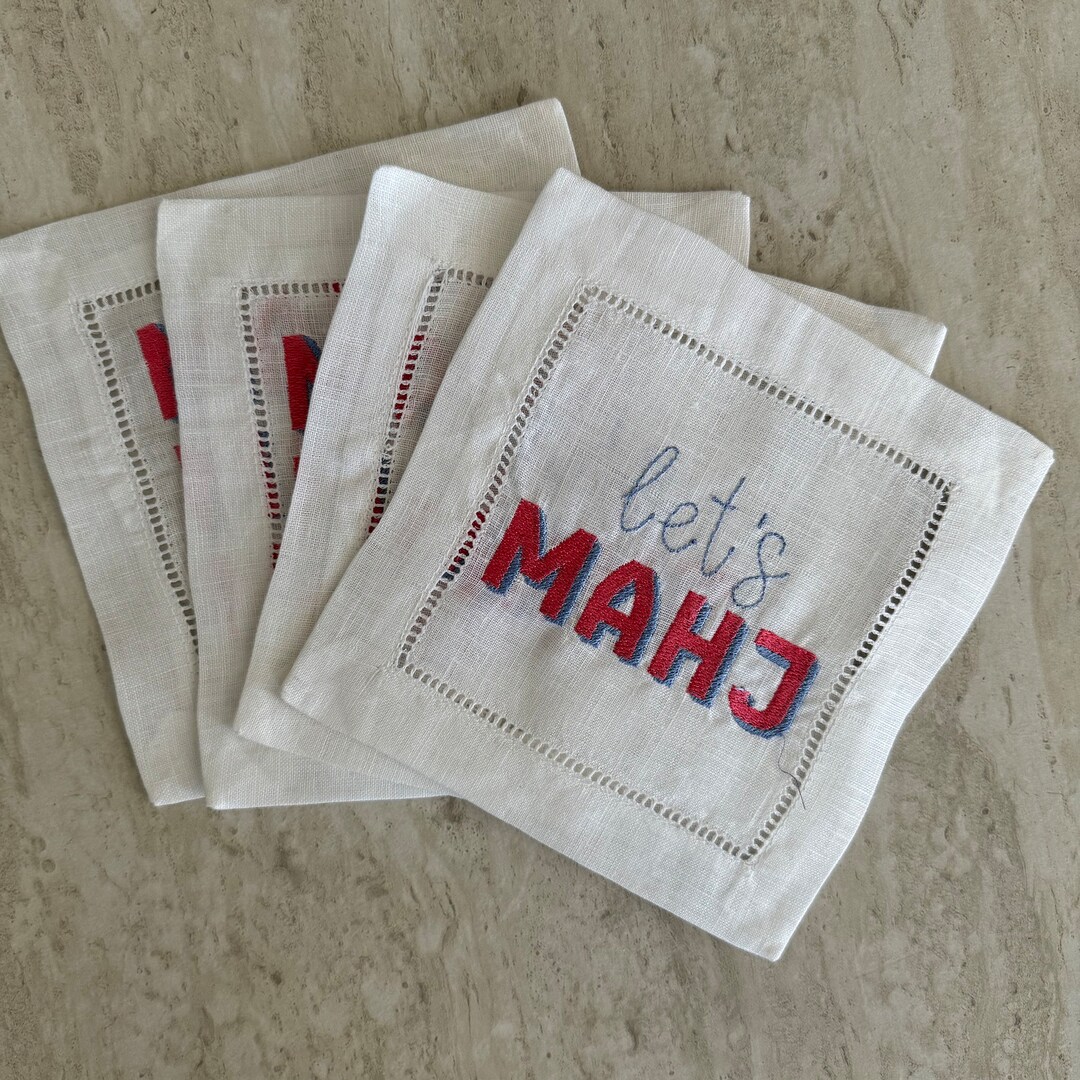 Mahjong Cocktail Napkins - Folded Mahjong Luxury 5x 5'' main image 1