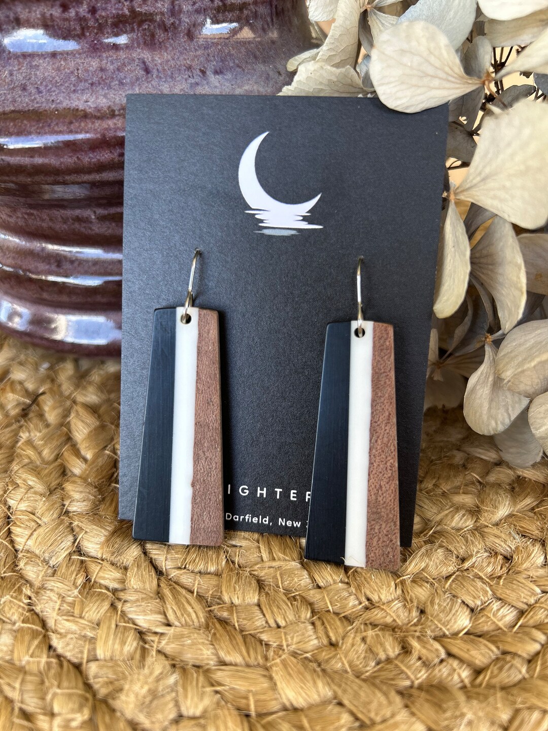 TOWER Half Wood Half Resin Rectangular Shape on a French Etsy