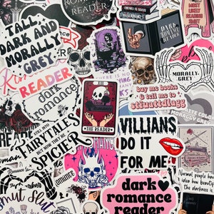 Dark Romantasy Bookish Sticker Mystery Pack, Random Book Nook Die Cut Stickers, Kindle Accessories, Smut, Booklover Gift, Dark Romance Smut