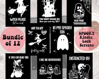 Spooky Kindle Lock Screen Bundle ePUB, Kindle Screen Saver, Book lover, Smut, Kindle Wallpaper for Book Lover, Kindle Paperwhite, Halloween