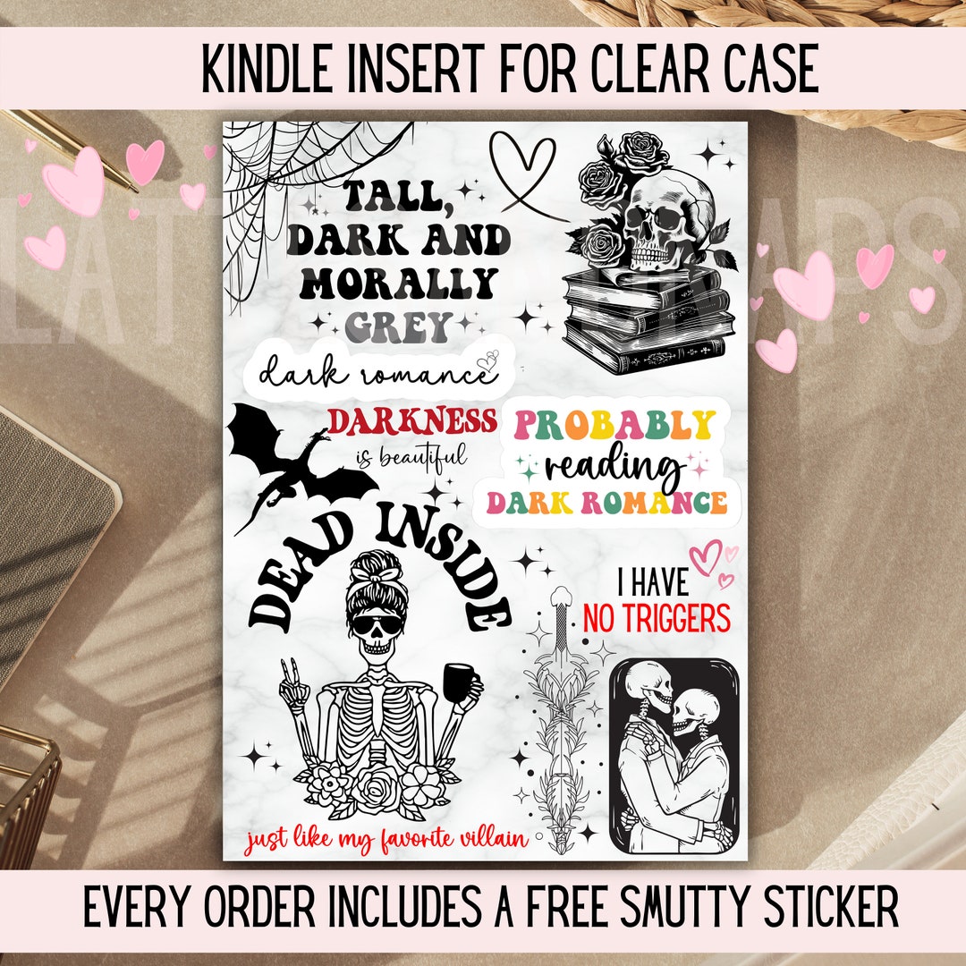Dark Romance Smutty Kindle Insert for Clear Case, Kindle Skin, Bookish ...