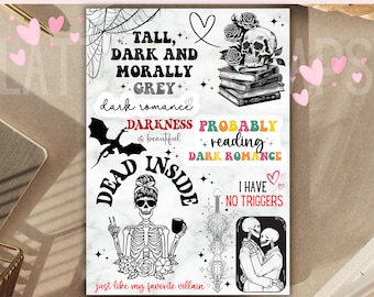 Dark Romance Smutty Kindle Insert for Clear Case, Kindle Skin, Bookish Kindle Sticker, Paperwhite, Bookish Smut Accessories, Romantasy