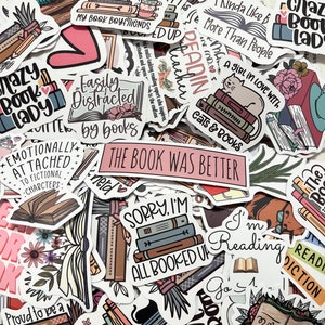 Reading Book Sticker Mystery Pack, Random Book Nook Die Cut Stickers, Kindle Accessories, Romance, Smut, Booklover Gift, waterproof stickers