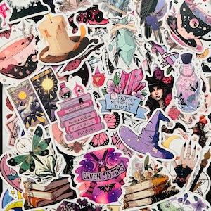 Witchy Mystery Sticker Pack, Kindle Sticker Pack, Mystical Evil Eye Potion Bottle, Witch Wizard Sticker, Vinyl Sticker, Laptop, Magical Moon