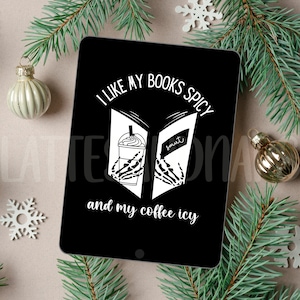 Books Spicy Coffee Icy Kindle Lock Screen, Kindle Screen Saver, Book lover, Kindle Wallpaper for Book Lovers, Kindle Paperwhite Accessories