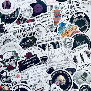 Paquete misterioso de pegatinas de romance oscuro y obsceno, pegatinas troqueladas aleatorias de Book Nook, accesorios para Kindle, obscenidad, regalo para amantes de los libros, romance oscuro