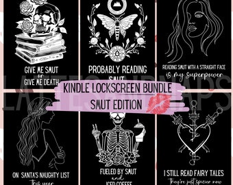 Smutty Kindle Lock Screen Bundle ePUB, Kindle Screen Saver, Amante de los libros, Smut Lover, Kindle Wallpaper para amantes de los libros, Kindle Paperwhite