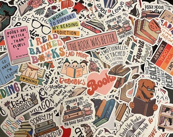 Reading Book Sticker Mystery Pack, Random Book Nook Die Cut Stickers, Kindle Accessories, Romance, Smut, Booklover Gift, Gift Grab Pack