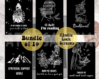 Kindle Lock Screen Bundle ePUB, Kindle Screen Saver, Book Lover, Smut Lover, Kindle Wallpaper for Book Lover, Kindle Paperwhite-accessoires