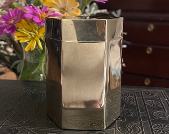 Vintage Solid Brass Stash Box Canister