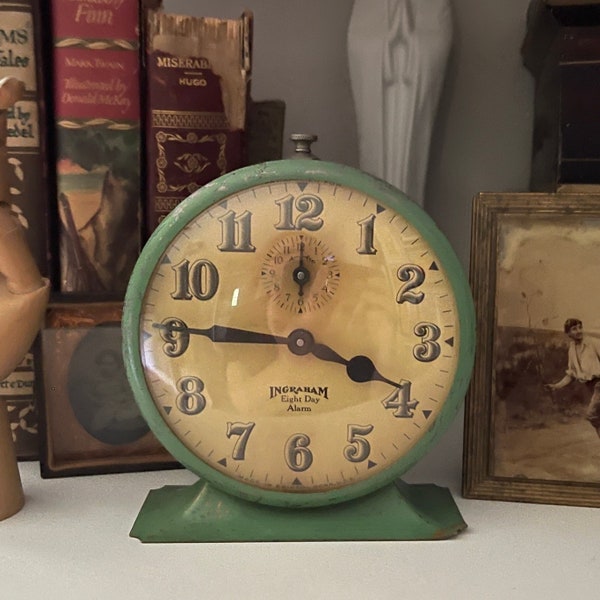 RARE! Working Antique Ingraham Alarm Clock
