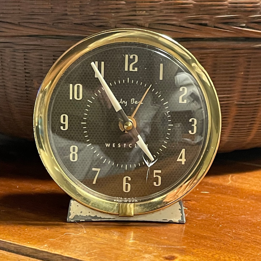 Working Westclox Baby Ben Style 7 Radium Alarm Clock Small Crack on