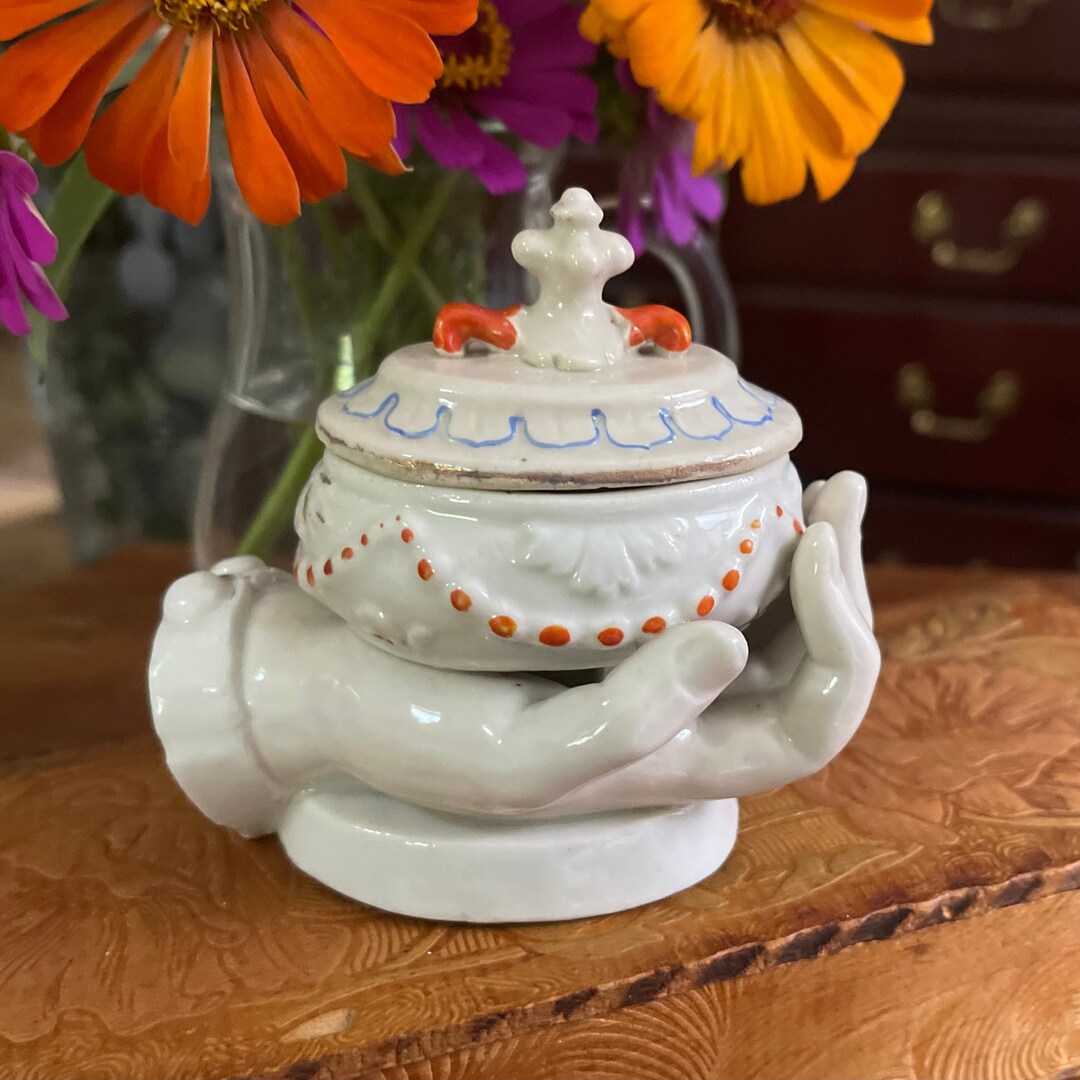 Victorian Antique Porcelain Figural Hand Holding Tureen Etsy